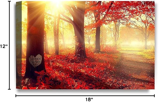 IPIC - You Are My Sunshine, Personalized Artwork with Names and Date on, Customized Gift for Anniversary,Wedding,Birthday and Holidays. 18x12