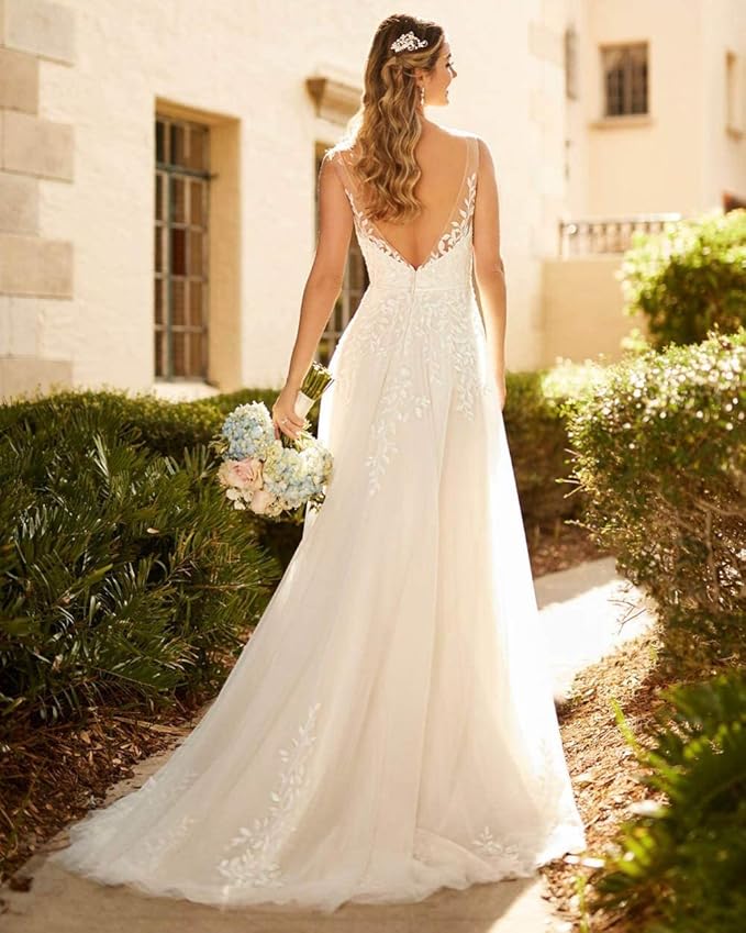 Boho Lace Wedding Dresses for Bride 2026 Tulle Long Sleeve Wedding Dress Ball Gowns Satin Mermaid Bridal Gown