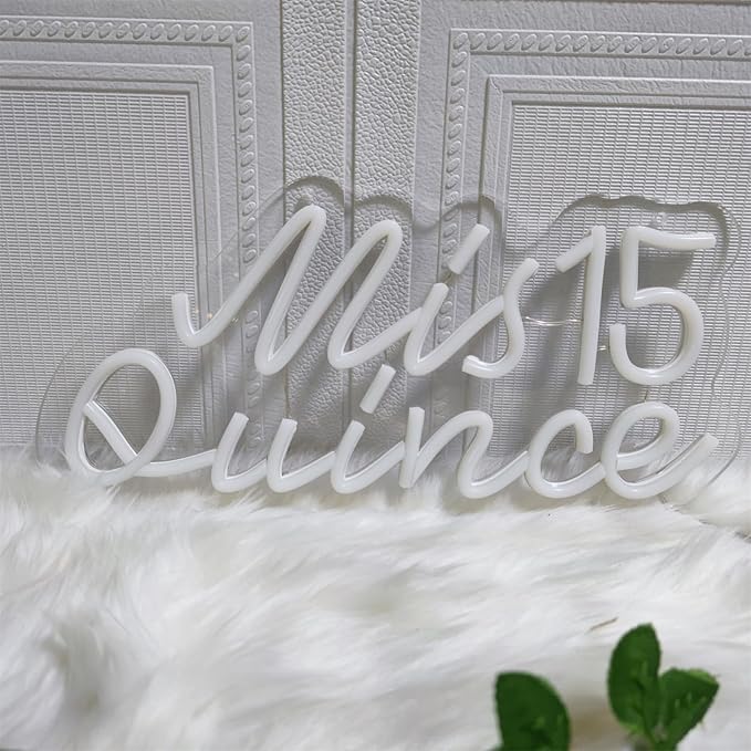 Mis Quince Neon Sign for Wall Decor,Happy Birthday Neon Signs for Bedroom Wall with Dimmable Switch for Any Age Children's Room, Bar, Party, Christmas, Wedding Decoration,SIGNVIA,36 * 17cm