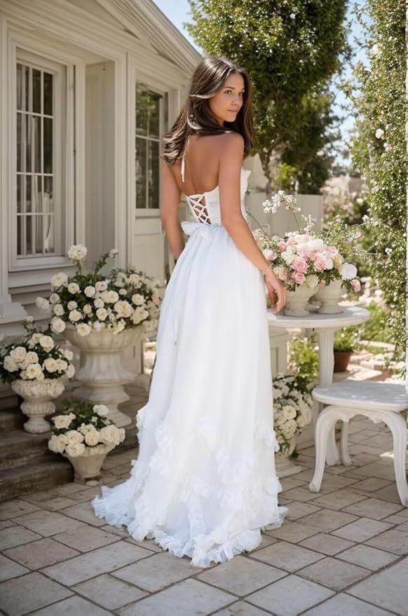 Floral Printed Chiffon Prom Dress for Carmen 2025 Long V Neck Floor Length Photoshoot Dress with Side Slit Ruched