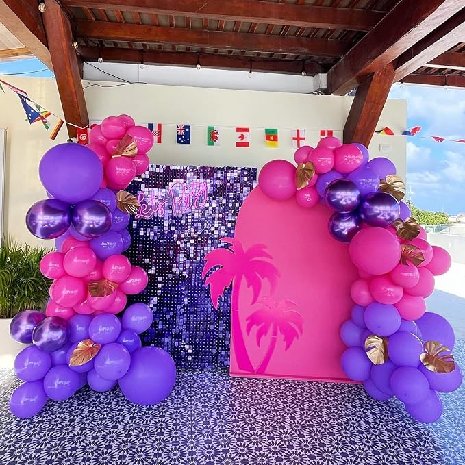COKAOBE Purple Shimmer Wall Backdrop, 24PCS Square Sequin Shimmer Backdrop Panel, Photo Backdrops for Birthday, Anniversary, Wedding, Graduation & Bachelorette Party Decoration