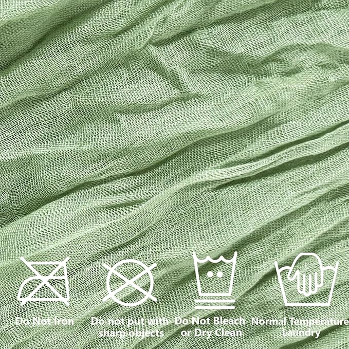 16Pack Green Cheesecloth Table Runners â Boho Gauze Vintage Table Decor, 120 Inch Long Rustic Cloth Runner for Wedding, Bridal Shower, Birthday, Romantic Party 10Ft (Dusty Green, 24" x 120"-16Packs)