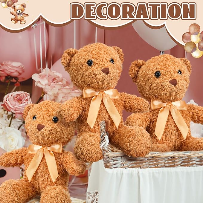 12 Sets Bear Blindfolded Diaper Changing Baby Shower Games Baby Dolls Diapers for Bridal Shower Gender Reveal Games Prizes Gifts for Adults Boys Girls (Brown)