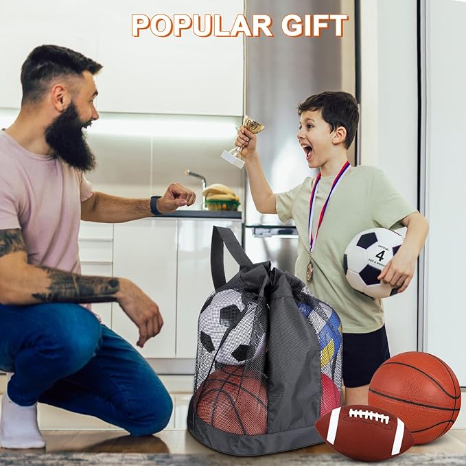 Deekin 12 Pcs Assorted Sport Ball Set for Kids Official Size Basketball Football Volleyball Soccer Baseball Playground Ball with Bag and Pump for Valentine's Kid Youth Gift