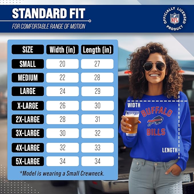 Team Fan Apparel NFL Adult Gameday Football Crewneck Sweatshirt - Cotton Blend - Stay warm, comfortable & stylish on game day