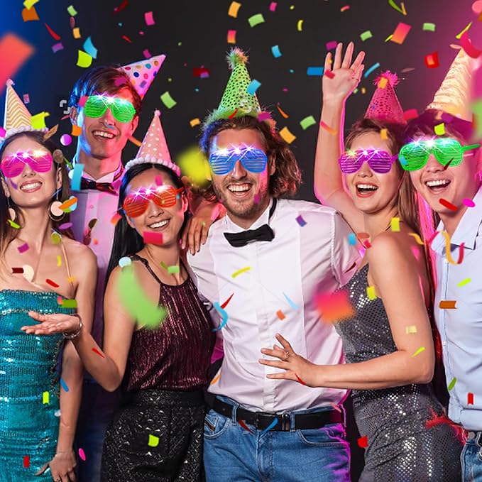 Valentines Day Gifts, 180 PCS New Year Light Up Glasses, Glow In The Dark Party Supplies, LED Glasses, Neon Flashing Glasses Bulk for Kids and Adults, Glow Glasses for Glow Party, Wedding, Birthday