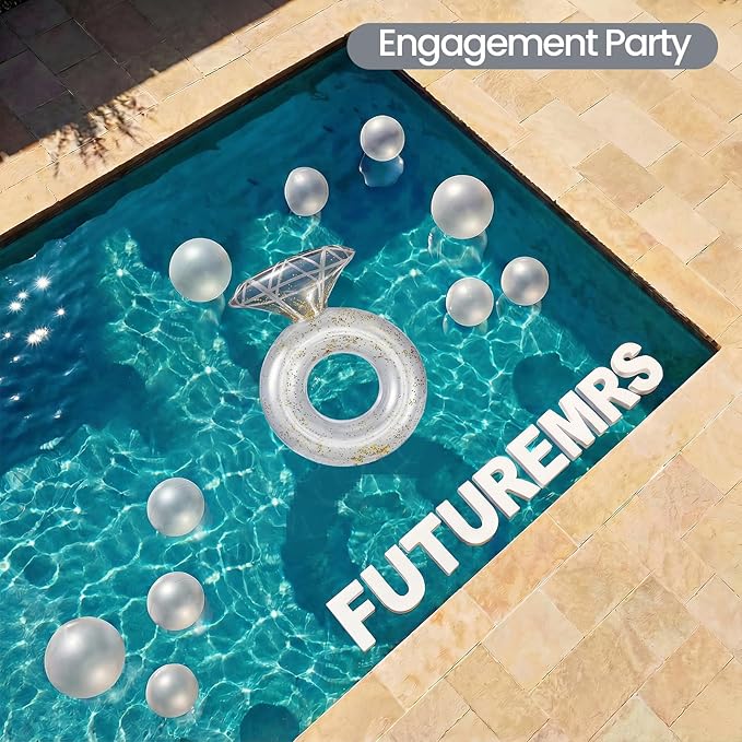 Zeraty Inflatable Pool Float Diamond Ring for Adults, Glitter Bachelorette Party Wedding Decorations Bridal Shower Gifts, Engagement Photo Prop, Swim Tube Beach Backyard Pool Lounging Supports 265 lbs