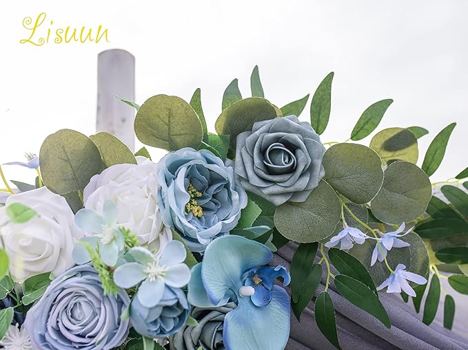 Wedding Arch Flowers, Artificial Flowers for Decoration, Large Flower Swag for Boho Styles Wedding Ceremony Floral Decor - Pack of 2