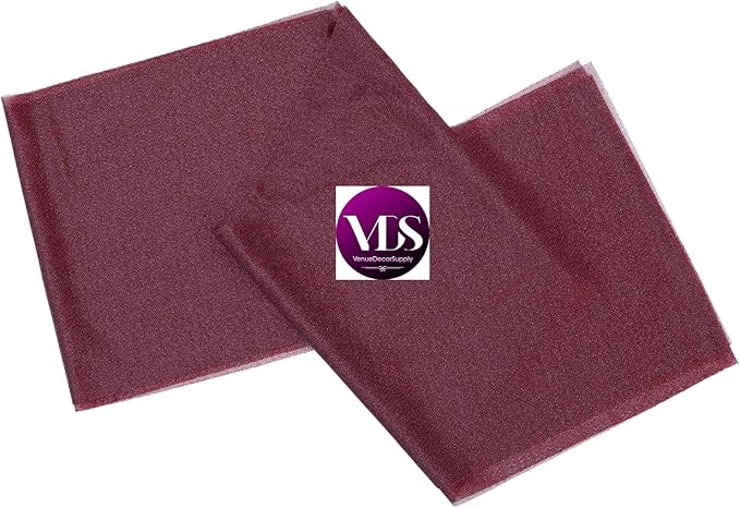 VDS Pack of 250, Burgundy, Sheer Chiffon Chair Sashes Bows Chair Cover Back Tie Ribbon for Wedding Birthday Baby Shower Engagement Ceremony Event Party Banquet Restaurant Dining Chair Decoration