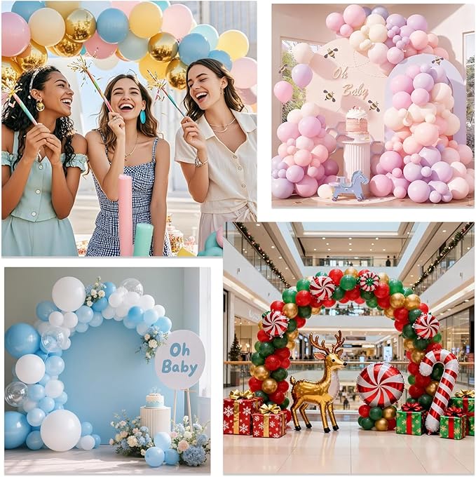 Balloon Arch Stand Kit 9ft &5.6ft,Heavy Duty Base With Water Filling Bag Bendable Half Arch Balloon Arch for Birthdays Holiday Decorations And Other Indoor And Outdoor Parties No Balloons (gold)
