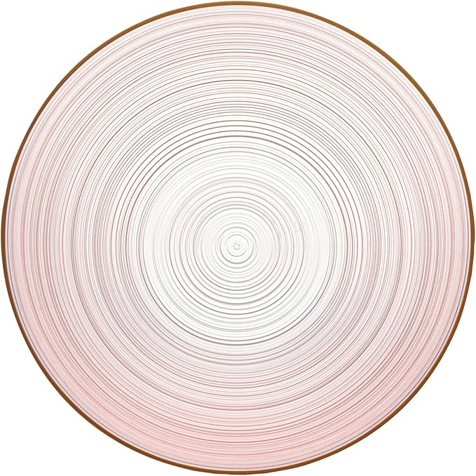 Restaurantware Plastic Bowls 100 Pcs 16 oz Gold Rimmed Disposable Soup Bowls Heavy-Duty Pink Translucent Rippled Dinnerware Containers for Party, Desserts, Salads, Snacks, and Catering