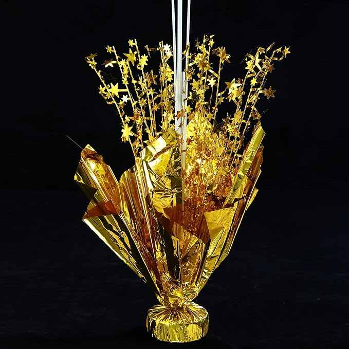 6 Set Gold Table Centerpiece Balloons Stand Kit with Gold and Confetti Balloons for Birthday Party Graduation Baby Shower Wedding Bridal Shower Prom Table Decorations