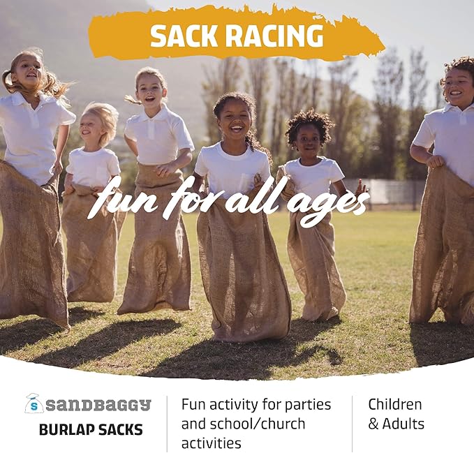 Sandbaggy Burlap Bags Large 24" x 40" - Potato Sack Race Bags for Kids & Adults | Perfect Birthday Party Game | Shrub & Plant Frost Protection - Food Grade (Pack of 100)