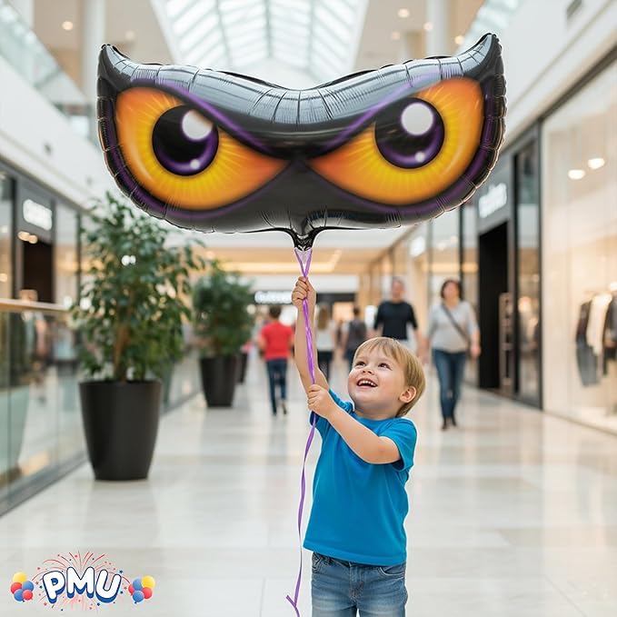 PMU 10 Pc Halloween Party Decoration Accessory 40 Inch Spooky Eyes Design Mylar-Foil Balloon