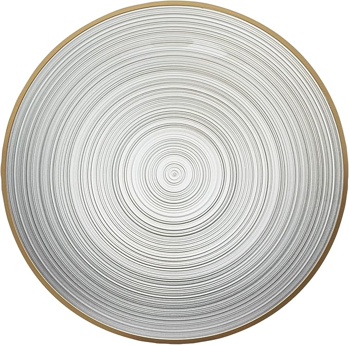 Restaurantware Plastic Plates 20 Pcs 7.25" Gold Rimmed Disposable Plates Heavy-Duty Black Translucent Rippled Plastic Dinner Servers for Party, Weddings, Salads, Desserts, and Appetizers