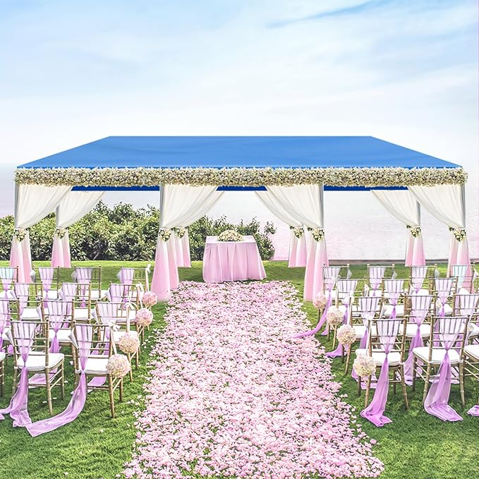 Party Tent for Outdoor Weddings, Birthdays, Events - Patio Gazebo Carport Canopy Shade With Removable Sidewalls & Transparent Window (10'x30'/8 Sidewalls Blue)