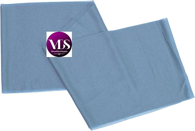 VDS Pack of 300, Dusty Blue, Sheer Chiffon Chair Sashes Bows Chair Cover Back Tie Ribbon for Wedding Birthday Baby Shower Engagement Ceremony Event Party Banquet Restaurant Dining Chair Decoration