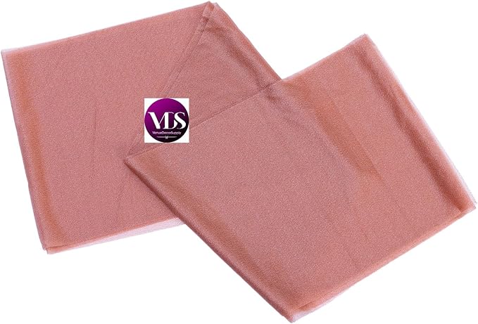 VDS Pack of 125, Coral Peach, Sheer Chiffon Chair Sashes Bows Chair Cover Back Tie Ribbon for Wedding Birthday Baby Shower Engagement Ceremony Event Party Banquet Restaurant Dining Chair Decoration