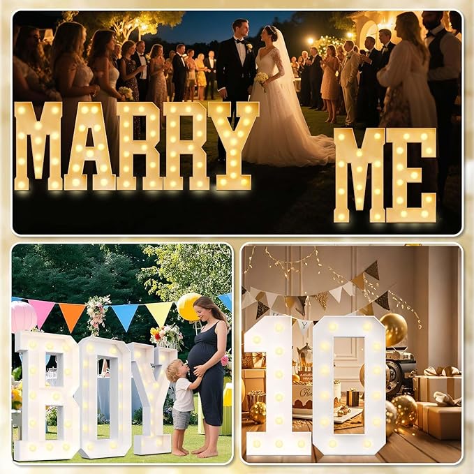 Ledido 4FT Marquee Light Up Letters A, Easy to Assemble Marquee Letters 4 Feet Tall for Indoor & Outdoor Events, Large Lighted Letter for Birthday Graduation Baby Shower Anniversary Party Decorations