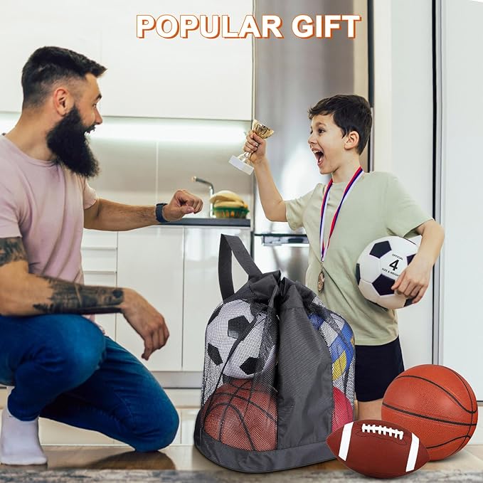 Deekin 12 Pcs Assorted Sport Ball Set for Kids Official Size Basketball Football Volleyball Soccer Baseball Playground Ball with Bag and Pump for Valentine's Kid Youth Gift
