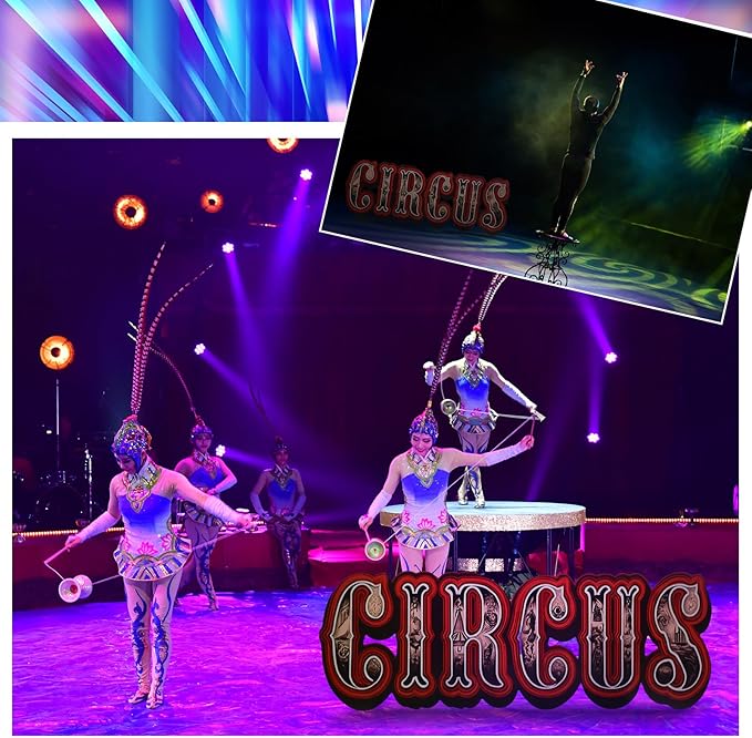Bucherry 7.7ft Vintage Carnival Circus Letter Cardboard Cutout Stand up Life Size Carnival Circus Themed Party Decoration Backdrop Photo Props Standup for Theme Party Supply