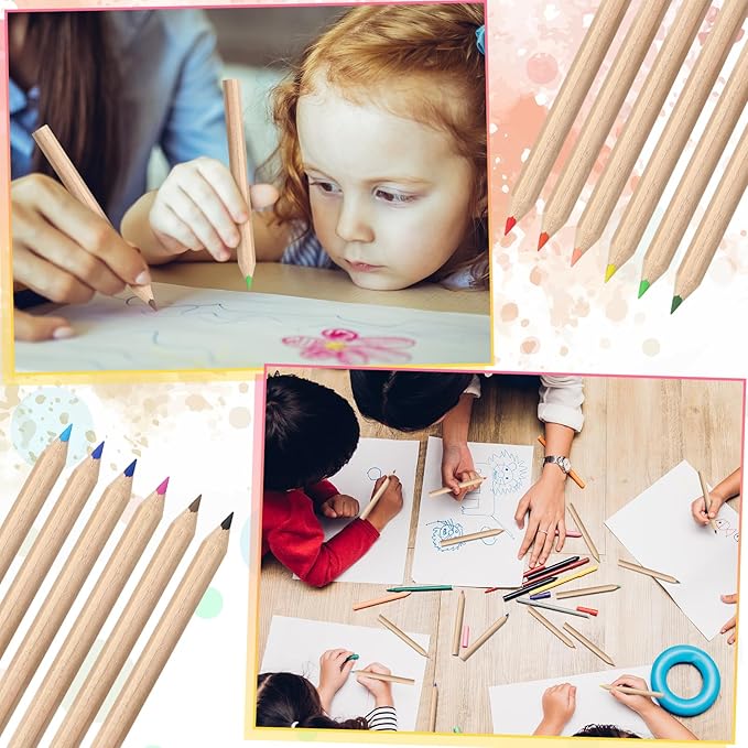 150 Set Mini Colored Pencil Bulk for Kid 3.5in Colored Valentines Pencils for Coloring Drawing Bulk for Student Teacher 12 Color with Sharpener Eraser School Classroom Valentines Party Favors Gifts