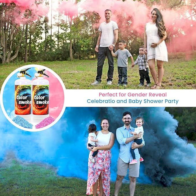 Gender Reveal Fire Extinguisher Large Gender Reveal Smoke 2 Pack Blue Powder for Gender Reveal Party Ideas 2 Blue Smoke for Gender Reveal Boy or Girl Fire Extinguishers Baby Gender Reveal