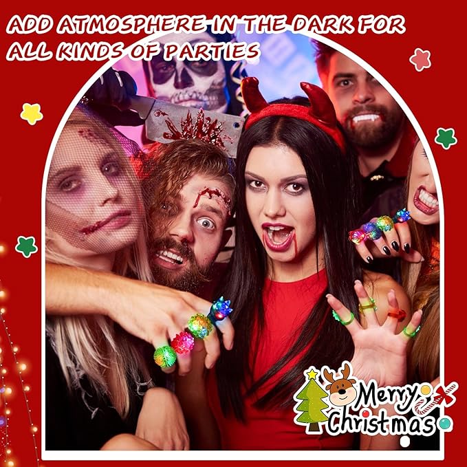Leyndo 500 Pack Colorful LED Light up Rings End of Year Graduation Gifts for Student Glow in the Dark Rings Dj Party Favors Flash Jelly Lights for Classroom Prizes, Goodie Bag, Birthday Party (Mixed)