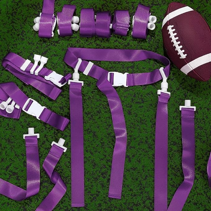 Peryiter 2/12/24/36 Player Flag Football Belt, Adjustable Football Belts and Flags for Kids Youth Adult Sport Team Training