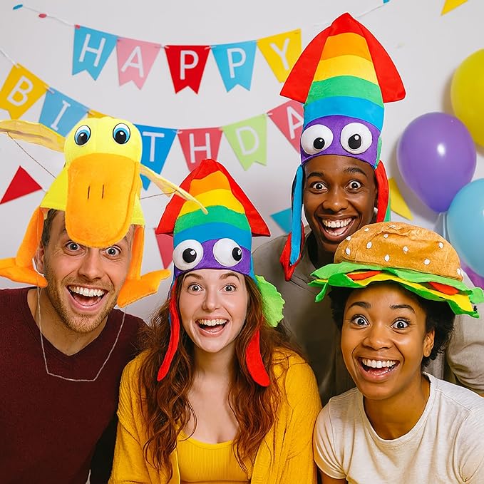 KEPATO Funny Party Hats Halloween Costume Hats, Assorted Bulk Photo Booth Props, Holiday Birthday Dress Up Accessories