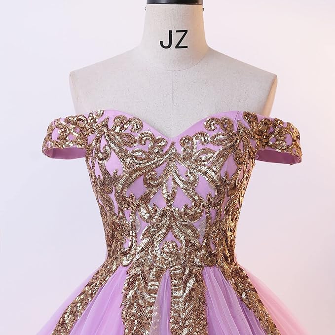 Engerla Women's Beading Sweetheart Ball Gown Tulle Layed Long Quinceanera Dress
