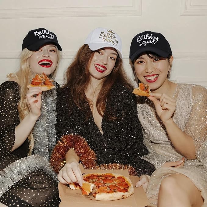 Birthday Party Hats Funny Birthday Queen Squad Embroidery Adjustable Baseball Cap for Women