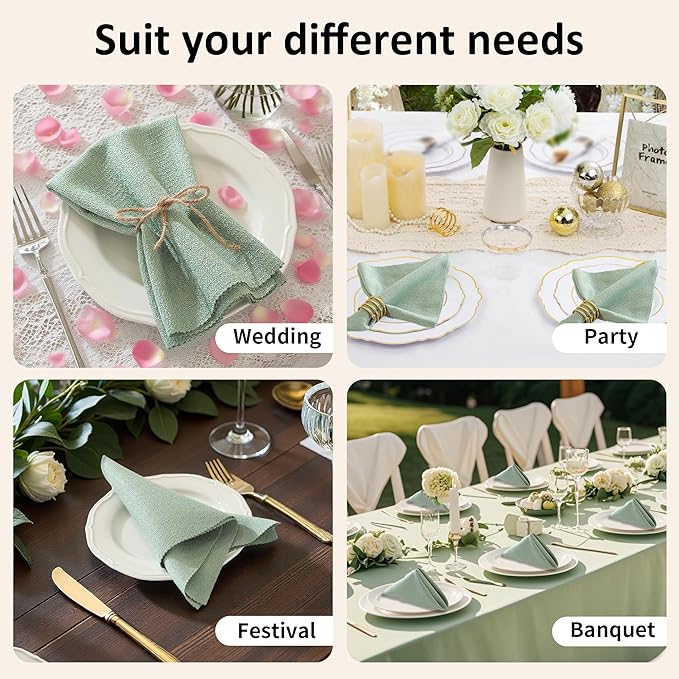 Cloth Napkins Set of 24 Reusable,UWWGKK 17x17 Inch Napkins Cloth Washable for Dinner, Restaurant,Wedding,Hotel