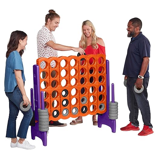ECR4Kids Jumbo 4-To-Score, Giant Game, Orange, Purple