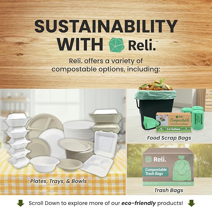 Reli. Compostable Forks (550 Pack) | Disposable Utensils Heavy Duty Forks | Compostable Utensils, Cutlery for Party, Events, Party Supplies | BPA Free, Cornstarch, Composting Flatware (White)