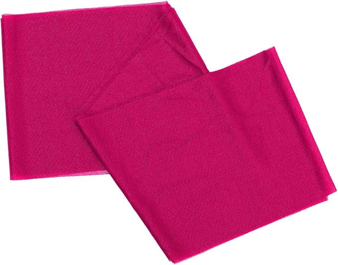 VDS Pack of 125, Hot Pink, Sheer Chiffon Chair Sashes Bows Chair Cover Back Tie Ribbon for Wedding Birthday Baby Shower Engagement Ceremony Event Party Banquet Restaurant Dining Chair Decoration