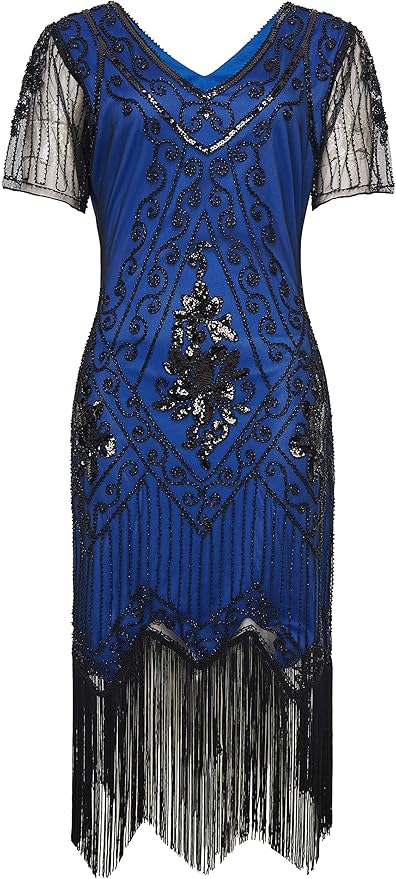 BABEYOND Great Gatsby Dresses for Women Plus Size Cocktail Dress 1920s Flapper Costume for Women