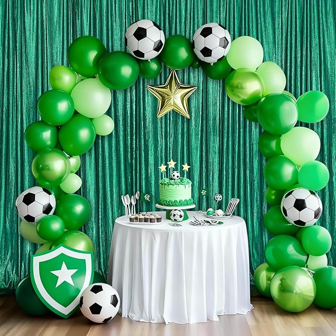 Wrinkle Free Green Backdrop Curtain for Parties Soft Photo Backdrop Drapes Curtains for Christmas Wedding Bithday Decor 4x8ft,4 Panels