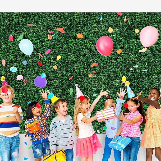 Tatuo 12 Pieces 54 x 108 Inches Jumbo Green Leaves Photography Leaf Backdrop 3D Waterproof Tree Leaves Background Photo Booth Prop Green Leaf Tablecloths for Baby Shower Birthday Party Decoration