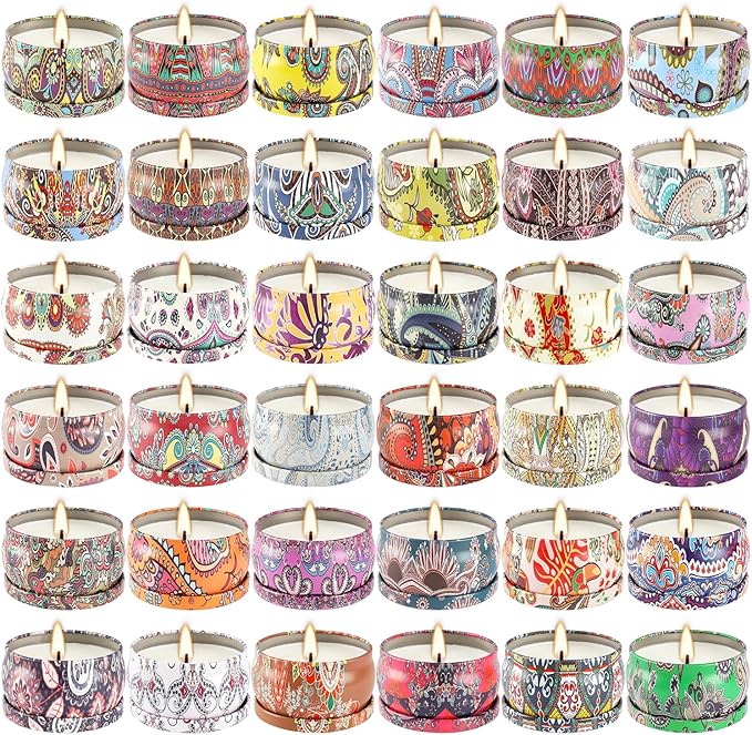 Scented Candles Gifts Set of 36 â 2.5oz Aromatherapy Travel Tin Candles, Relaxing Fragrances for Home, Spa, Gifts for Family, Friends, Teachers, Thank You Presents (Assorted Scents).