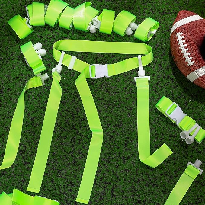 Peryiter 2/12/24/36 Player Flag Football Belt, Adjustable Football Belts and Flags for Kids Youth Adult Sport Team Training