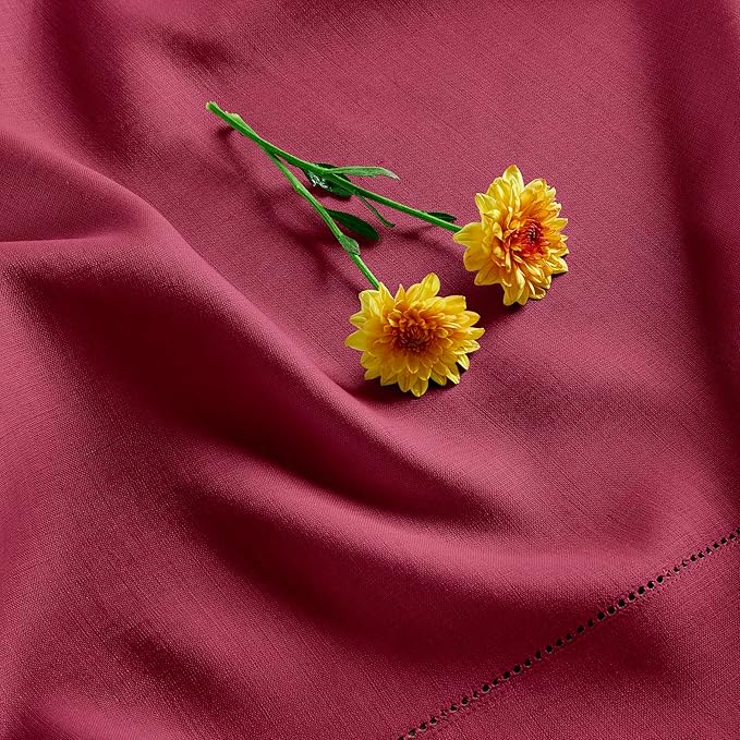 Solino Home Linen Cloth Napkins Set of 4-100% Pure Linen Beet Dinner Napkins 20 x 20 Inch for Valentines, Winter, Easter - Classic Hemstitch, Handcrafted and Machine Washable