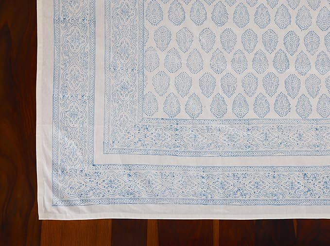 ATOSII Amalfi 100% Cotton Boho Square Fall Tablecloth, Handblock Print Table Cloth for Kitchen I Dining Table Linen Fall Décor I Parties Wedding Outdoor Christmas Thanksgiving I Fall 60 X 60 Inches