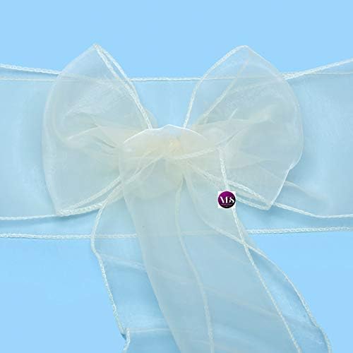 VDS Pack of 300 | Ivory | Organza Chair Sashes Crystal Sheer Tulle Dining Chair Bows Tie Ribbon for Wedding Birthday Graduation Engagement Ceremony Event Party Banquet Venue Hotel Decoration