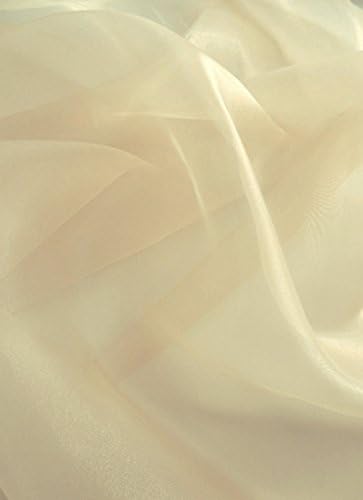 VDS Pack of 25 | Cream | Organza Chair Sashes Crystal Sheer Tulle Dining Chair Bows Tie Ribbon for Wedding Birthday Graduation Engagement Ceremony Event Party Banquet Venue Hotel Decoration