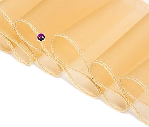 VDS Pack of 100 | Champagne | Organza Chair Sashes Crystal Sheer Tulle Dining Chair Bows Tie Ribbon for Wedding Birthday Graduation Engagement Ceremony Event Party Banquet Venue Hotel Decoration