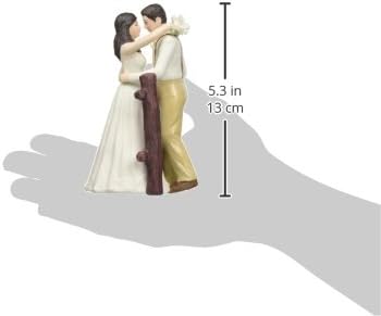 WEDDINGSTAR Porcelain Figurine Wedding Cake Topper Cute Rustic Couple