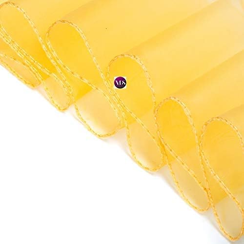 VDS Pack of 100 | Gold | Organza Chair Sashes Crystal Sheer Tulle Dining Chair Bows Tie Ribbon for Wedding Birthday Graduation Engagement Ceremony Event Party Banquet Venue Hotel Decoration