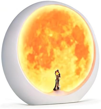 mamre Moon Mood Lamp Unique Anniversary Marriage Valentines Day Gift Ideas Art Decoration, White Holy Wedding Under Full Moon
