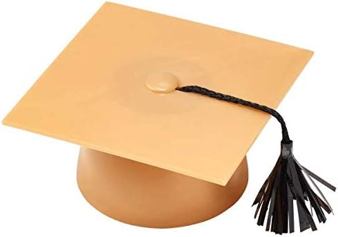 DecoPac Gold Grad Cap with Tassels Cake Topper, Elegant Graduation Hat Cake Decoration, Food Safe, Pack of 12, 25411